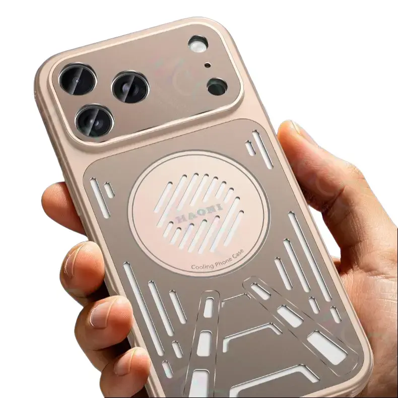 Hollow Heat Dissipation Metal Magnetic Phone Case For iPhone 14/15/16/17