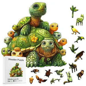 Colorful Turtle Wooden Puzzle with Irregular-Shaped Pieces, Vibrant Colors & Exquisite Details, Adult Premium Gift for Birthdays & Christmas