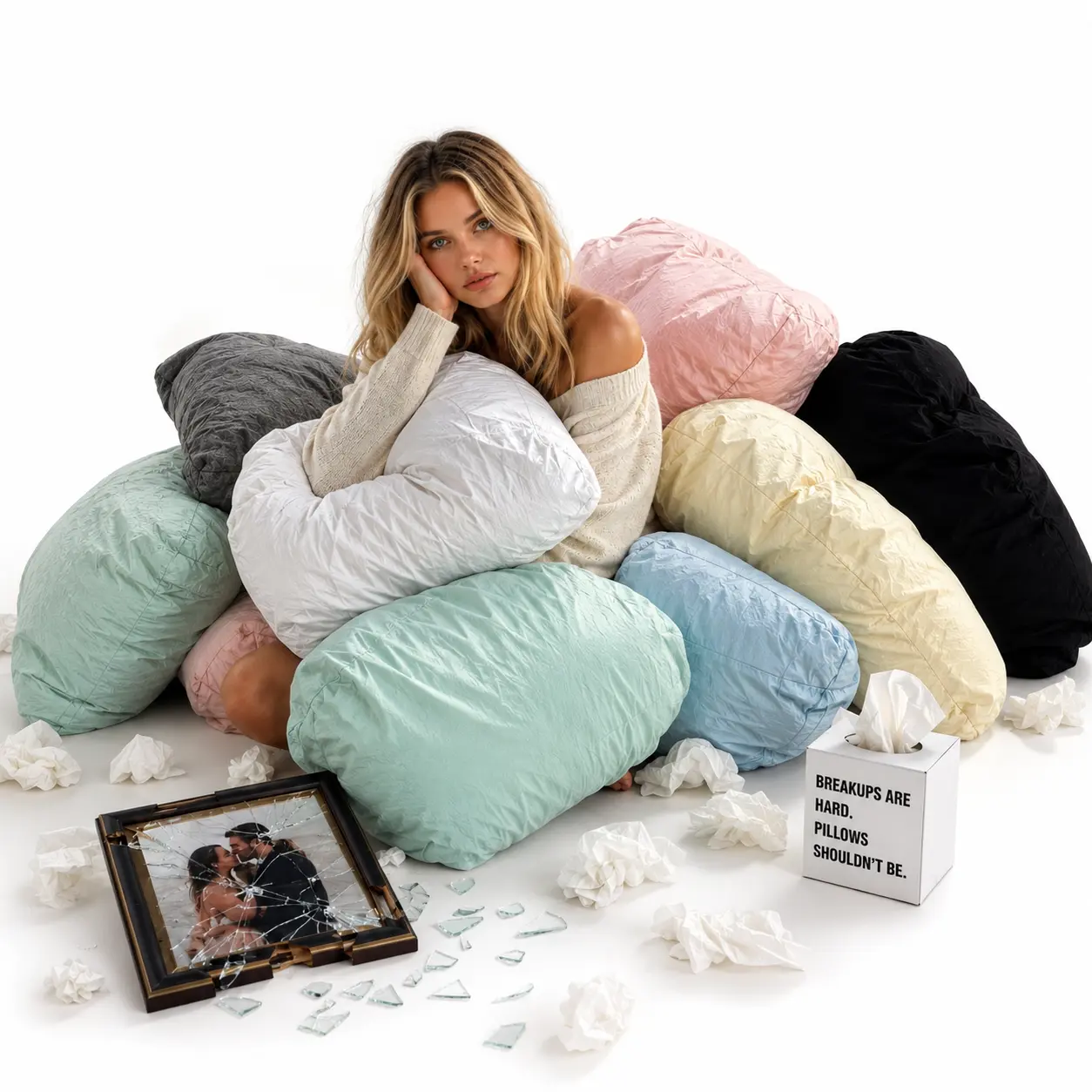 Breakup Gift for Her | Soft Squishy Cuddle Pillow with Cooling Bamboo Viscose Cover | The Breakup Pillow | 20 x 20