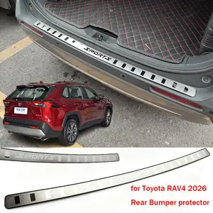 For Toyota RAV4 2026 Car Accessories Rear Bumper Cover Stainless Steel Trim 1pcs Stainless Steel Car Stickers Auto Parts Cover Car Styling Auto Parts Kick Plate Protectors Car Essentials