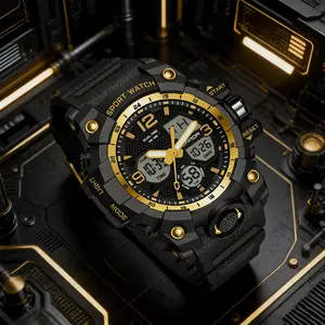 Men's Digital Sport Watch Water-Resistant Wristwatchwith Dual Display for Outdoor Fitness Activities & ActiveLifestyles,Christmas gift