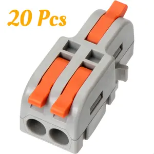 20 Pcs Mini Electrical Wire Connectors, DIY Splicing into 4/6/8/9/10 Way Butt Terminal Block Connectors, Suitable for Circuit Interconnection, Motors, Power Supplies, Household Appliances, Lighting