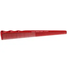 Vincent Ceramic Narrow Tapering Comb 7" Red #VT1718-1R