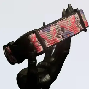 Handmade Art Terrifier Horror Movie Dog Collar 1 inch Thick Ribbon Durable Nylon Webbing All Sizes Perfect Fit Unique Accessory for Bold Dogs