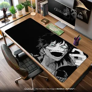 Dabi Manga Style Mouse Pad - My Hero Academia Black White Desk Mat, Blue Eyes Villain Art, MHA League of Villains Gift
