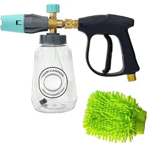 Short  Washer  With  Cannon, High  Snow  Lance, 1/4 Inch Quick Connector, Power Washer Blaster,  Wash Mitt, 3000 PSI, 1 Liter