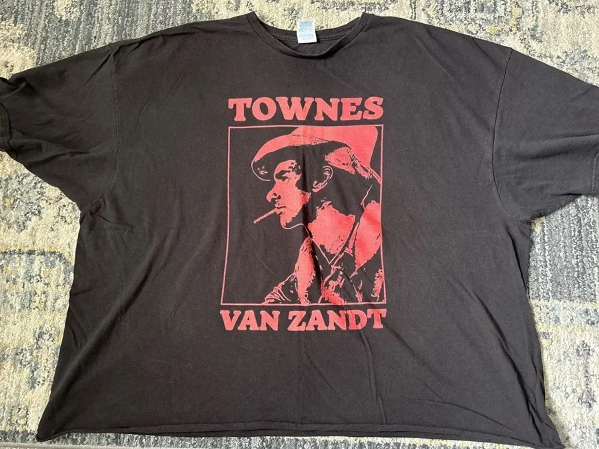 Townes Van Zandt shirt 4XL Cropped, Delta Pro-Weight vintage 5