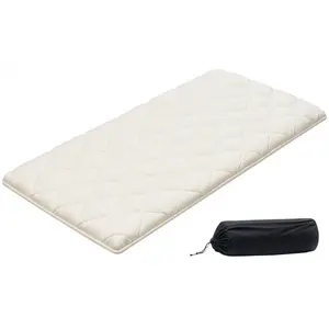 VEVOR Japanese Tatami Mat, Twin Size Foldable Japanese Tatami Mattress, Futon Mattress with Storage Bag & Fastener, 9-Layer Floor Mat for Sleeping, Dormitory, Meditation, Yoga, 80 x 39 x 2.5 in, White