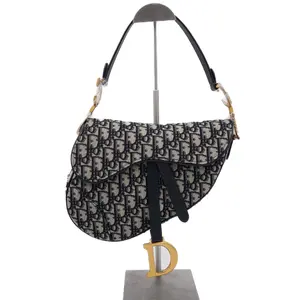 Pre-owned Dior Canvas Top Handle Bag Saddle Medium Monogram JM AY14