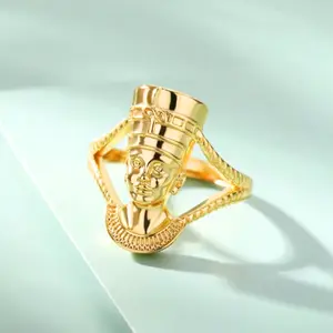 Vintage Egyptian Queen Ring for Women & Couples | Statement Goddess Jewelry for Daily Wear, Birthday, Anniversary, Gift Idea