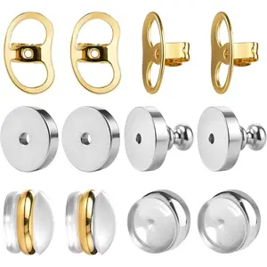 Earring Backs for Droopy Ears Heavy Earrings - Replacements Locking Ear Supports 6 Pairs Secure Stud Clutches for Sensitive Skin Flat 1