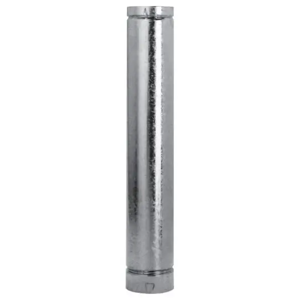 DuraVent 6BV48 Galvanized B-Vent Pipe, 6 x 48 in., Easy to Assemble for Indoor Fireplaces, Chimneys, Wood or Gas Stoves, Indoors