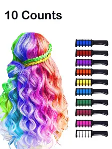 10 Color Hair Chalk for Girls, Makeup Kit Hair Chalk Comb Temporary Hair Color Dye for Birthday Halloween Christmas