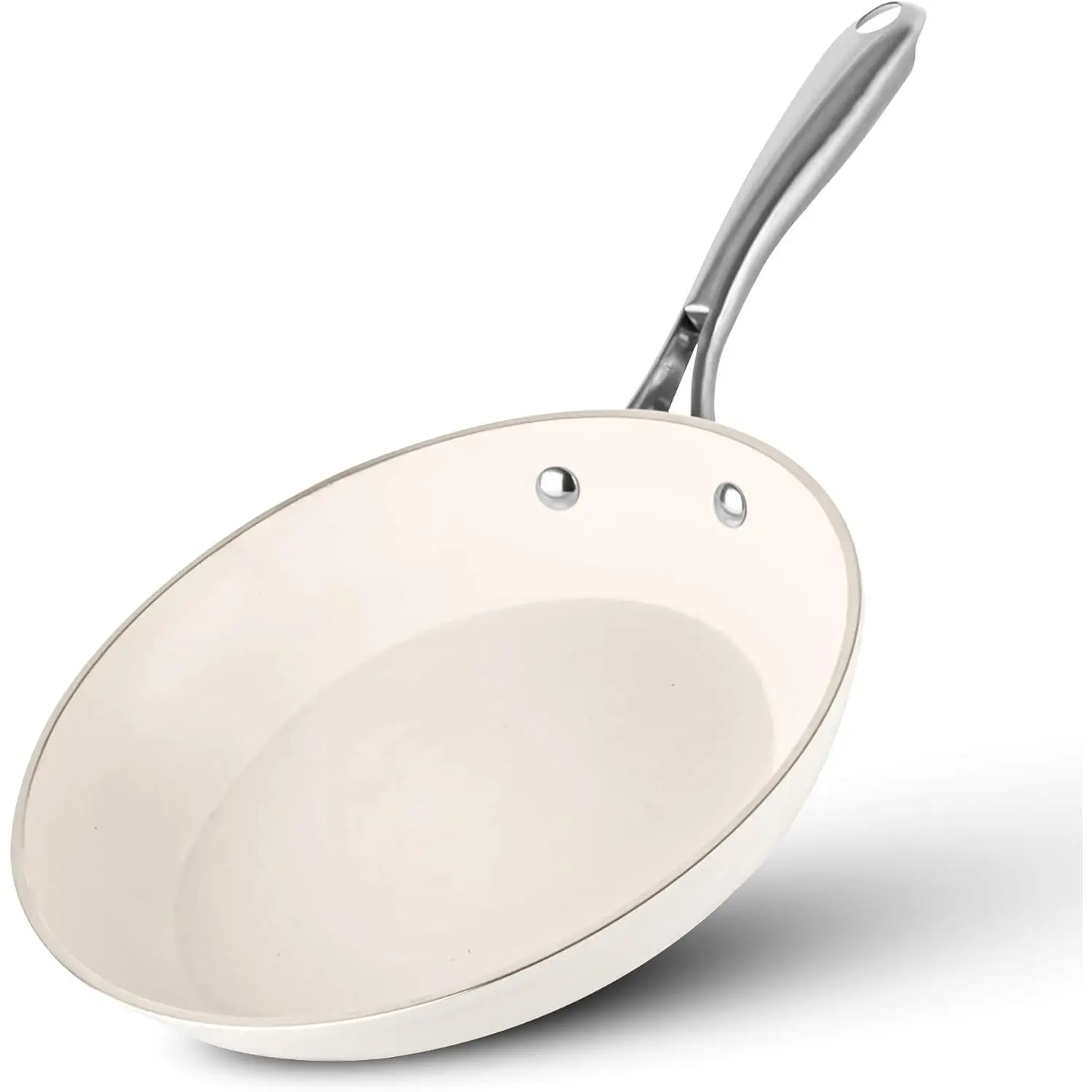 10-Inch Ceramic Nonstick Skillet - Non-Toxic, Stay-Cool Handle, Oven-Safe, Dishwasher-Safe Single Pan for Home Cookery & Cooking
