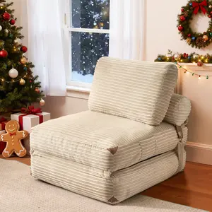 CAODOC Foldable Cloud Sofa Bed,Convertible Sleeper Chair with Pillow Foldable Mattress with Back Support, Portable Fold Out Chair Bed Comfy Floor Sofa Lounge for Living Room Bedroom