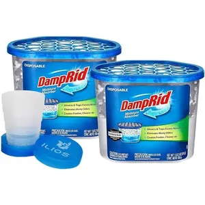 Damp Rid Bucket Charcoal  Absorber, Humidity Absorber & Odor Eliminator for , Bathroom & Basement, 10.5 oz Disposable 2 Pack -  Packaging