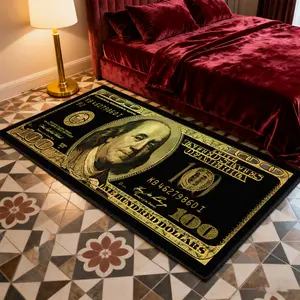 Dollar rug, 1 Count non-slip long rug, runner rug, Home Decor Rugs, $100 Bill pattern design, Machine washable,soft comfortable floor mat, suitable for corridor, kitchen, bedroom, bathroom, living room and other scenes, multiple sizes available
