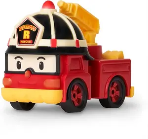 Robocar Poli Roy Die-Cast Metal Fire Truck Toy, Emergency Vehicle Playset for Toddlers Age 1-5