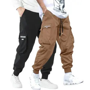 Men's 2-PC Letter-Patched Pocket Drawstring Waist Cargo Pants, Regular Fit All-Seasons Menswear, Casual Jogger Pants for Daily Wear & Teacher Outfits 2026, Streetwear Going-Out Clothing
