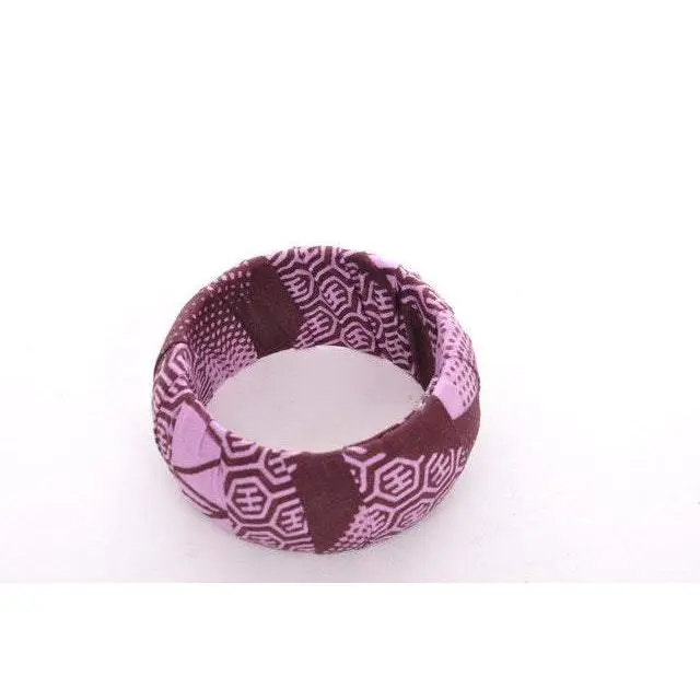 Lilac and Brown African Print Bangle-DPBGM008B