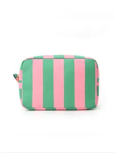 Striped Corduroy Cosmetic Bag, Stylish High-Quality Storage for Makeup, Large Capacity Travel Toiletry Pouch for All Seasons, Travel Cosmetic Bags, Makeup Organizer Pouch, Portable Cosmetic Bag, Travel Accessory