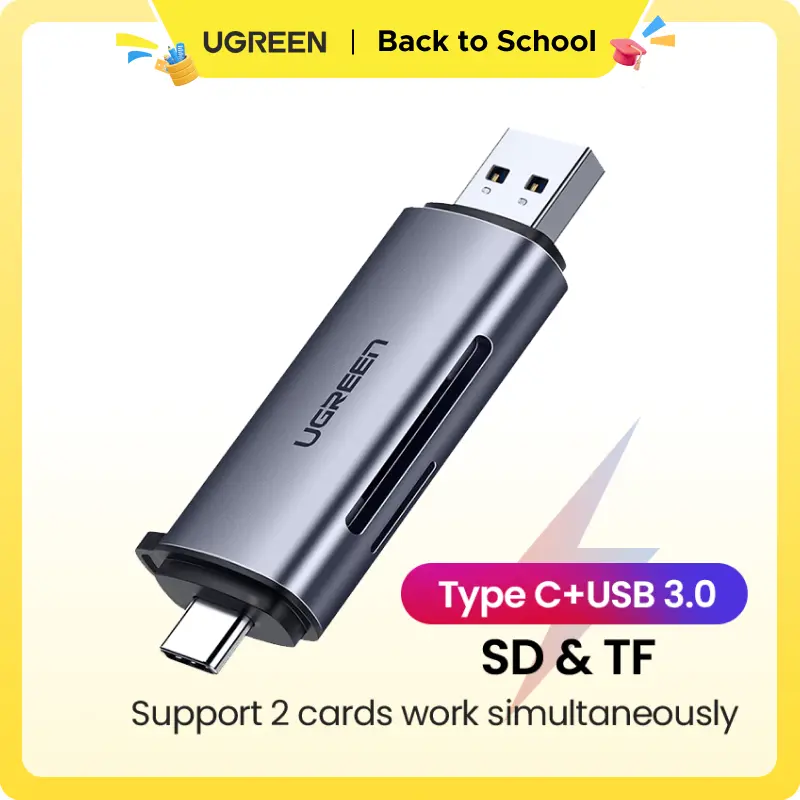 UGREEN SD Card Reader, USB C USB 3.0 Micro SD Card Reader for SD SDHC SDXC MicroSD Compatible with iPhone 17 16 15 Pro Max Samsung Android Computer PC（SD Card Not Included）-Summer Sale tiktokshopbacktoschool