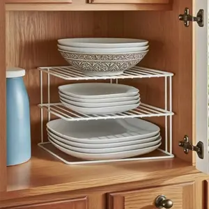 New 3-Tier Corner Storage Rack, Kitchen Utensil Cabinet, Insertable Storage Shelf, Space-Saving, Suitable for Closet, Bedroom, Home