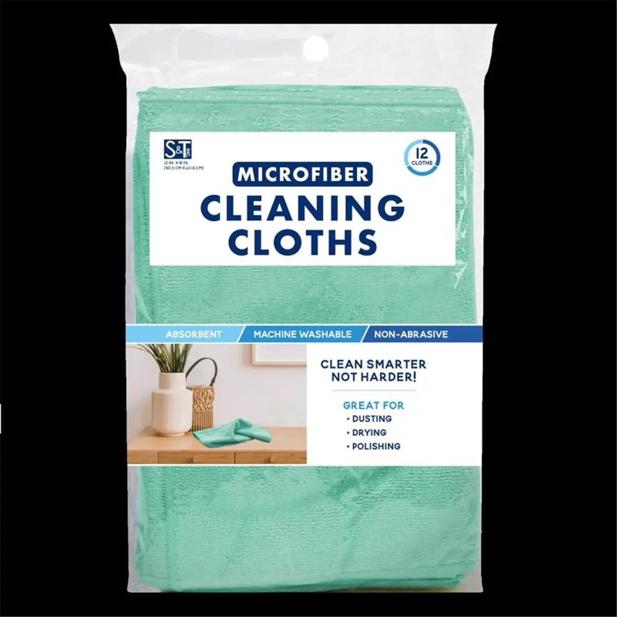 212 MAIN Split-Weave Microfiber Cleaning Cloth 12-Pack (12x16 in) - Durable, Clean, Soft, Super Absorbent Reusable Towel for Glass, Steel Surfaces