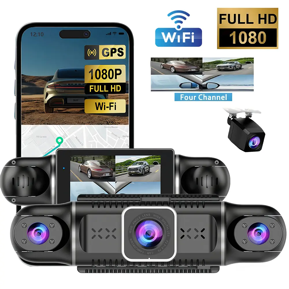 4-Channel   for Uber/Lyft Drivers.Built-in GPS for Real-Time Speed, Location & Route Tracking.Wi-Fi APP Control: Instant Playback, Download & Share to Social Media