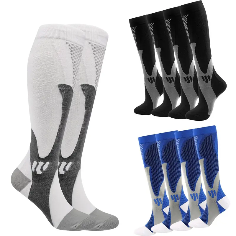 6 Pairs Compression Socks, 20-30 mmHg Comfy Breathable Sport Socks for Running Jogging Cycling, Athletic Socks for Men & Women