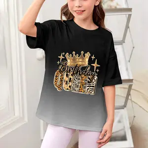 Birthday Queen Golden Crown American Afro Girls Women party T-Shirt