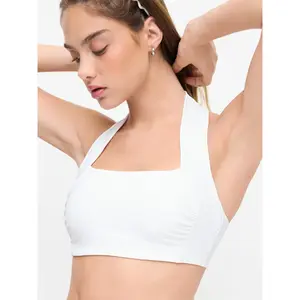 Cider Square Neck Solid Active Bra With Removable Padding