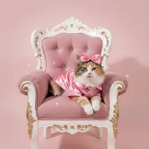 Pet pajamas Beautiful Pet S37 Baolan Pajamas for Dogs & Cats - Winter Acrylic Comfortable Silk Clothing with Head Flower - Teddy Bichon Bear Pomeranian Bulldog Costume - XS to XL