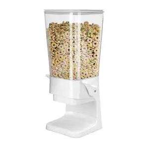 Kusmil Cereal Dispenser Countertop, Cereal Containers Storage, 5L Organization and Storage Containers for Kitchen, Dry Food Dispenser for Rice, Grains, Nuts, Snack,Oatmeal, White Kusmil