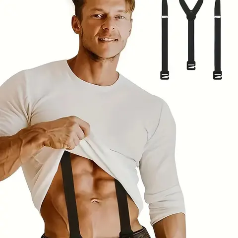 Men's Punk Style Invisible Suspender, Y-shaped Adjustable Length Suspender, Fashion Accessories for Outdoor Riding, Hiking and Climbing