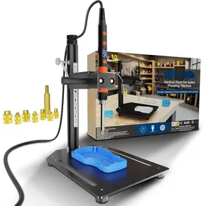 Vertical Heat Set Insert Tool Pressing Machine with 90w Soldering Iron Brass Threaded Inserts Tool M2-M8 Tip Adapter for  Printed Components DIY Plastic