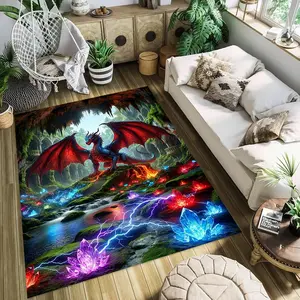 Dragon's Nest Fantasy Stylish and creative printed rugs, hallway/balcony rugs, bathroom/entrance doormats, home décor, living room/bedside rugs, Halloween/Christmas/birthday gifts.