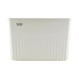 BDO Large Plastic Storage Bins with Lids - Stackable Organizer Box for Clothes, Toys, Snacks, Home & Closet Organization (36.5x24.5x26cm)