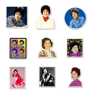 Patsy Cline Sticker Pack 9 PCS Vinyl, Music Car Wall Kid Phone Book Stickers, Funny Sticker Decal Decor