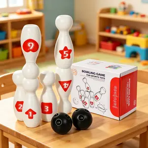 Bowling Set, Parent-Child Interactive Math Logic Toy, Indoor Game for Boys and Girls, 6 Bottles + 2 Balls, Ages 3-12, Holiday Gift