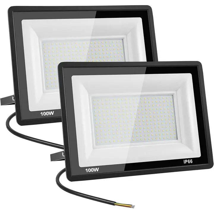 100W LED Flood Light Outside Flood Light Super Bright Outdoor Security Lights 5000K Daylight White Floodlight For Yard Garden Playground Basketball Court Patio, Durable Waterproof Light, Waterproof Outdoor Lights, Led Exterior Flood & Spot Lighting