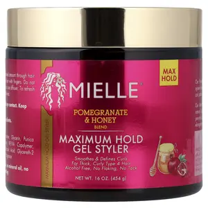 Mielle Maximum Hold Gel Styler, For Thick, Curly Hair, Pomegranate & Honey Blend, 16 oz (454 g)