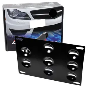 iJDMTOY No Drill Front Bumper Tow Hook License Plate Mounting Bracket Adapter Kit For Mercedes W204 C-Class W221 S-Class W166 ML-Class, X247 GLB-Class, C118 CLA-Class, etc