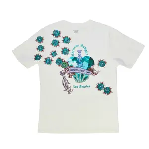 Christian Audigier Heart & Roses Bling Tee - 100% Cotton Short Sleeve Crew Neck Tshirt for Men Summer Casual Streetwear Top