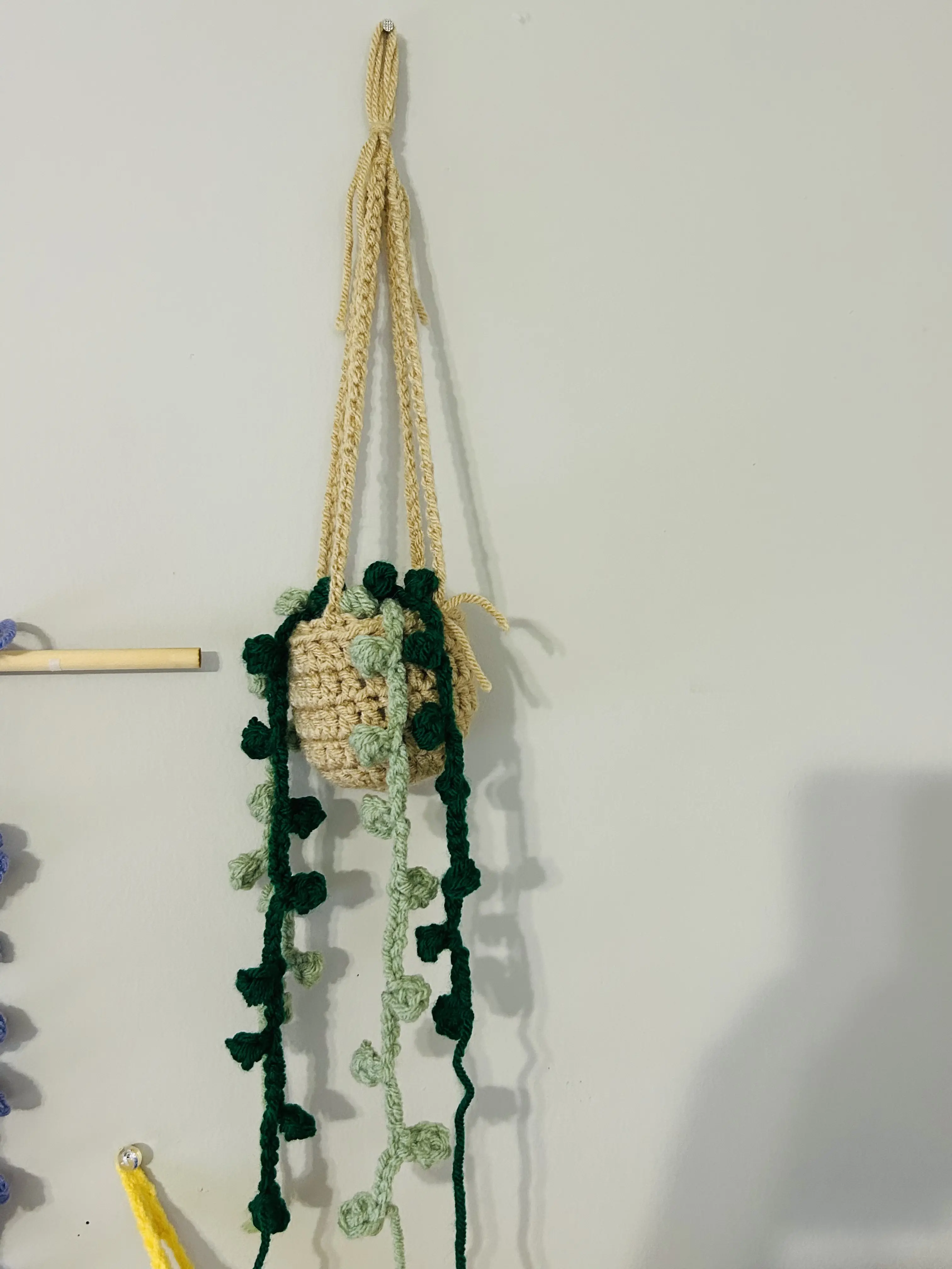 Mini Crochet Hanging Flower Pot
