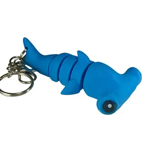 Hammerhead Shark - 3D Printed Pet Keychain - Flexible Articulating Fidget Stress Relief Toy