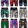 Random Pack of 3/5/7/10 Men's Long Briefs, Sizes 1xl-6xl, Breathable Sport Underwear, Moisture-Wicking, Halloween Print, Quick-Dry, Stretchy Design Underwear
