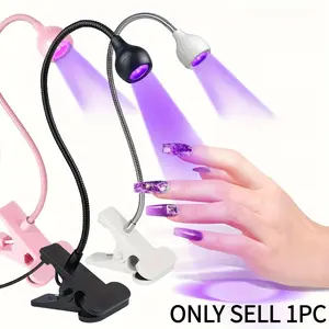 USB Powered Clip-On Nail Lamp UV LED, Cure Light with Adjustable Arm, Compact Design for Manicure and Pedicure, Nail Care, Salon Use, Christmas Gift