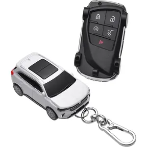 for Chevrolet 2016 - 2024 Malibu Camaro Trax Traverse Sonic Cruze Volt Equinox Spark Key Fob Cover, Compatible with 3/4/5 Buttons Smart Remote Key - White