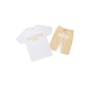 Sana White/Beige T-Shirt Short Set